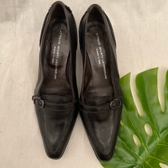 NWOT AGL Attilio Giusti Leombruni leather kitten heel sz 38.5 - Picture 2 of 11